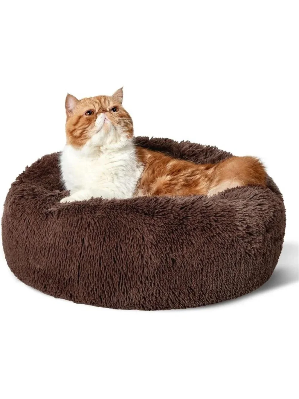 Calming Donut Dog Bed Anti-Anxiety Self Warming Cozy Soft Plush 20